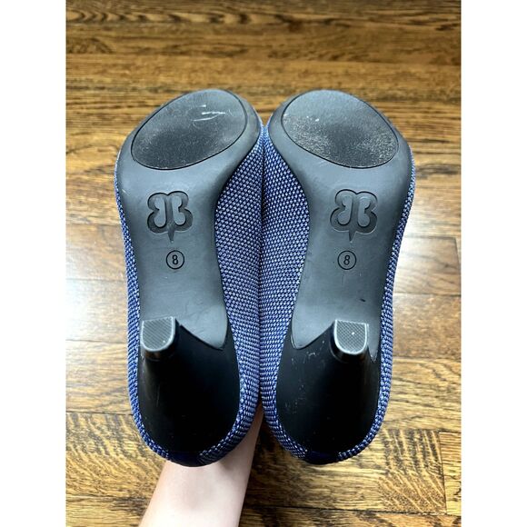 Betabrand Late To The Gate Blue Knit Kitten Heels Blue Women's Size 8 - Picture 4 of 7